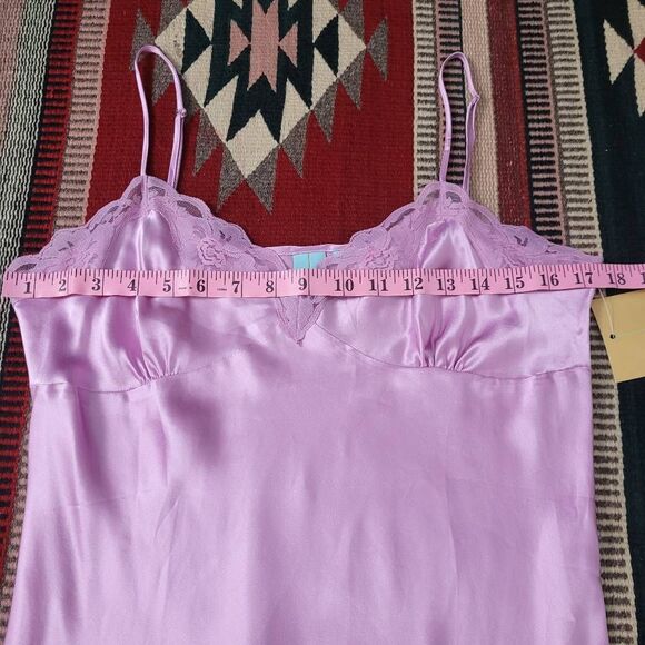NWT Shu Shu Silk Lace Babydoll Camisole‎ Top Sz L Pink Silky Coquette Fairy Y2K - Picture 5 of 6